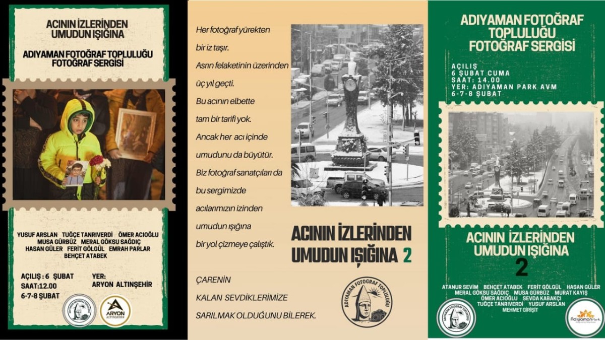 Adıyaman Fotoğraf Topluluğunun çalışmaları 6 Şubat’ta üç ayrı yerde sergilenecek